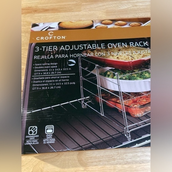 NWT Crofton 3 tier adjustable oven rack. New in box. Space saving design - Picture 3 of 3